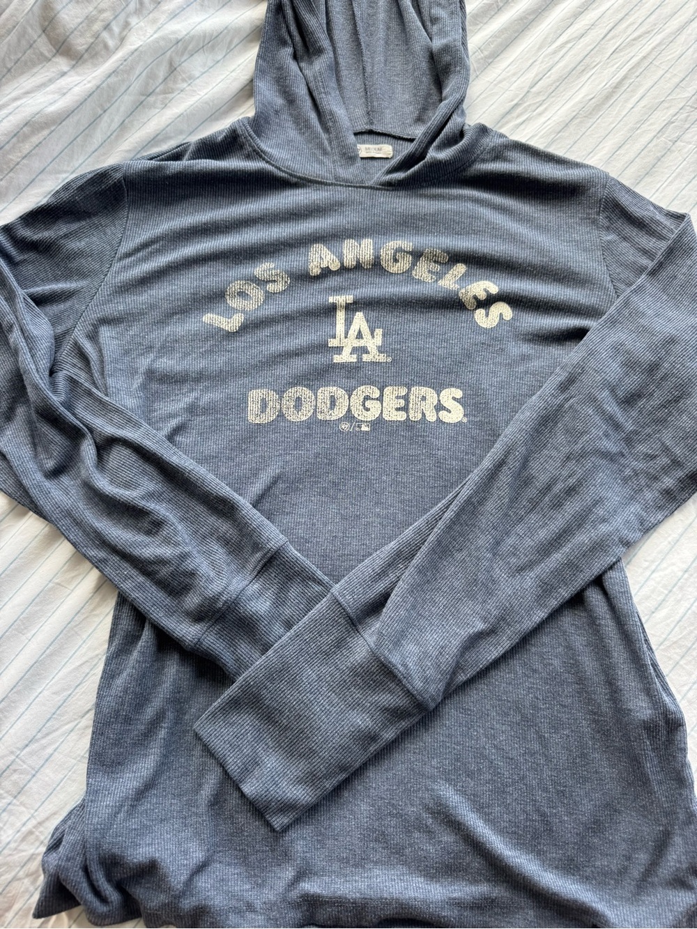 47 - Los Angeles Dodgers Blue Hooded Pullover Sweatshirt size: medium